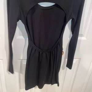 Short black cute dress with cut out back
